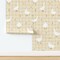 Gingham Goose Playful Faux Texture Gender Neutral Country Farmhouse Birds Flowers Yellow Farm Cottage Custom Removable Wallpaper by Spoonflower Peel & Stick Wallpaper 2FT Wide